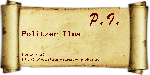 Politzer Ilma névjegykártya